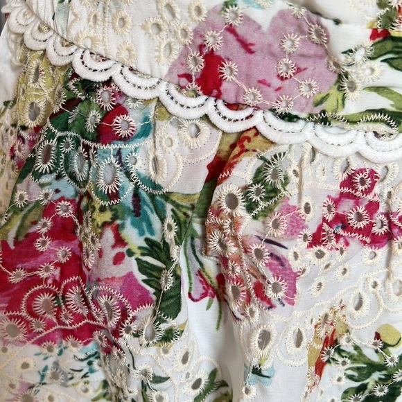 Saints + Secrets Floral Eyelet Dress Cottage Core Retro - Picture 9 of 12